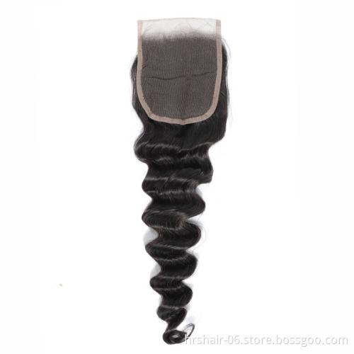 wholesale hair products cuticle aligned European human hair loose deep wave 13x4 closure